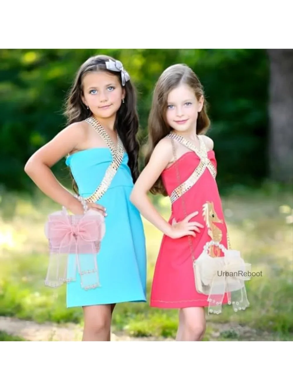 2 Pack Cute Purses for Little Girls Mini Handbags Crossbody Bag Bowknot